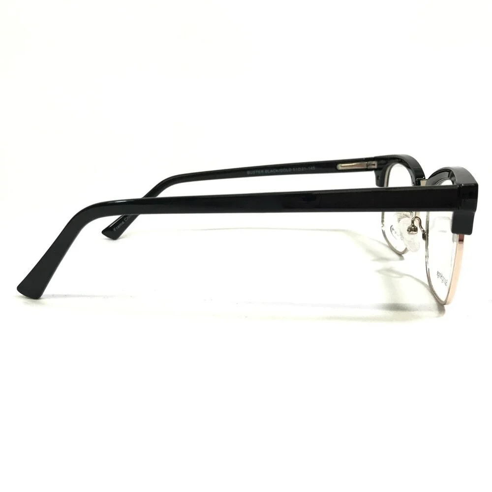 Eight to Eighty Eyeglasses Frames BUSTER BLACK/GOLD Square Full Rim 51-21-145